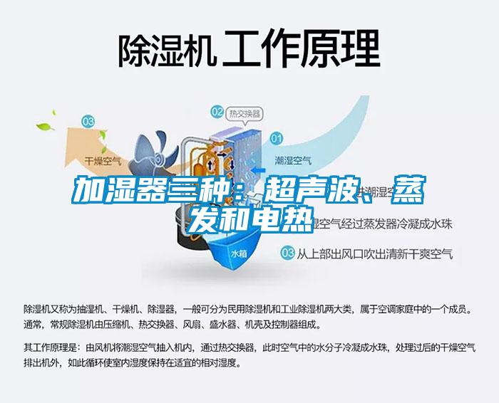 加濕器三種：超聲波、蒸發(fā)和電熱