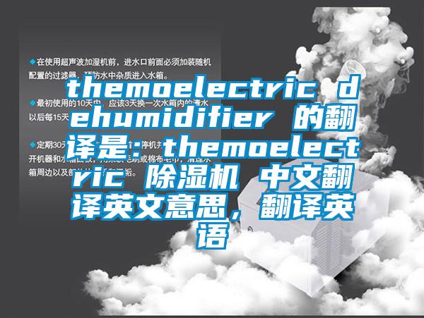 themoelectric dehumidifier 的翻譯是：themoelectric 除濕機 中文翻譯英文意思，翻譯英語