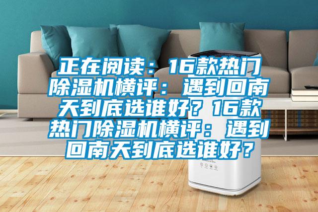 正在閱讀：16款熱門除濕機橫評：遇到回南天到底選誰好？16款熱門除濕機橫評：遇到回南天到底選誰好？