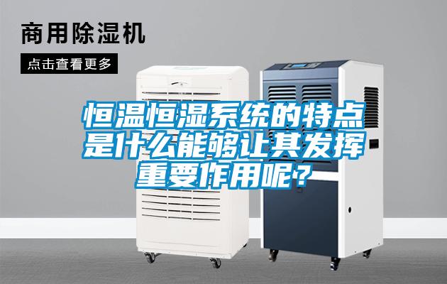 恒溫恒濕系統(tǒng)的特點(diǎn)是什么能夠讓其發(fā)揮重要作用呢？