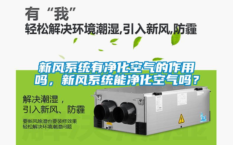 新風系統(tǒng)有凈化空氣的作用嗎，新風系統(tǒng)能凈化空氣嗎？